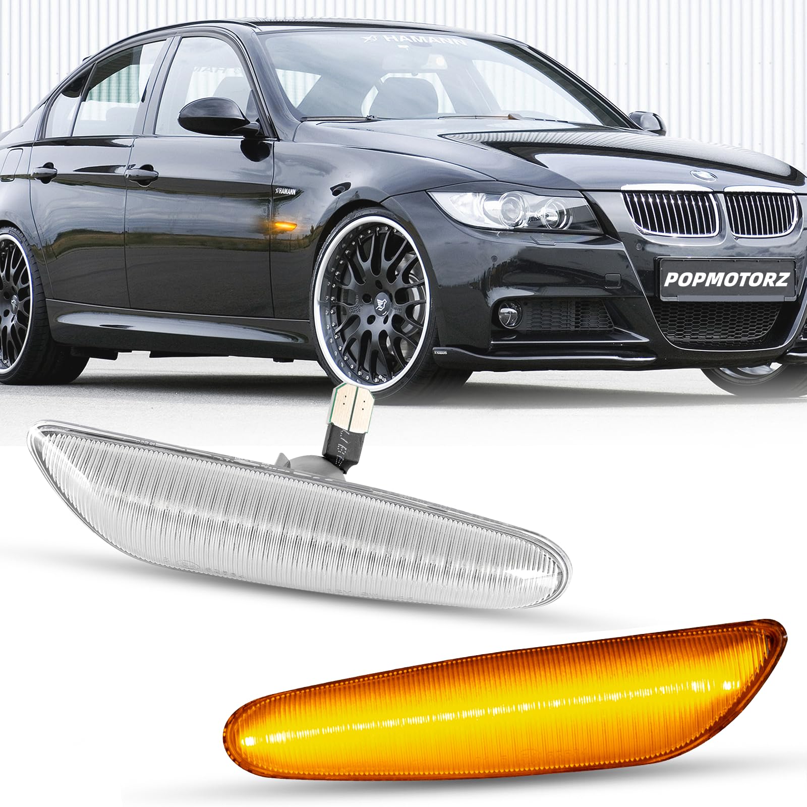 POPMOTORZ LED Blinker Seitenblinker Mit Canbus Fehlerfrei 4014 SMD für BMW 1 3 5 Series E81 E87 E88 E46 E36 E90 E91 E92 E93 E60 E61 X1 E84 X3 E83, 2 Stücke von POPMOTORZ