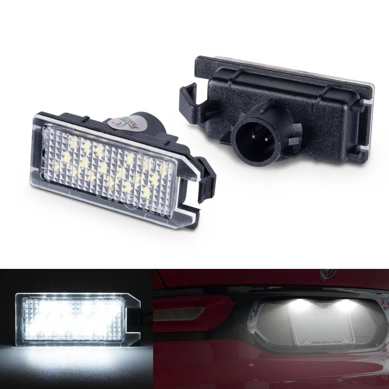 POPMOTORZ LED Kennzeichenbeleuchtung, 2 Stücke LED Nummernschildbeleuchtung 2835 SMD mit CanBus Fehlerfrei 6000K Xenon Weiß für Fi-at 500 2013-2019 Dodg-e VIPER 2015-2017 Maserat-i LEVANTE 2017-2020 von POPMOTORZ