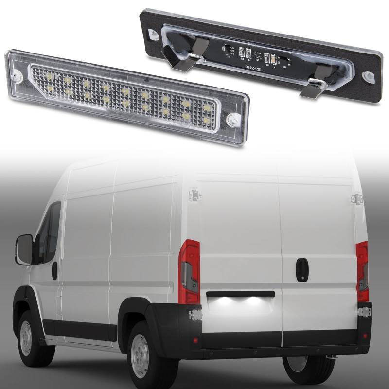 POPMOTORZ LED Kennzeichenbeleuchtung, 2 Stücke LED Nummernschildbeleuchtung 2835 SMD mit CanBus Fehlerfrei für Citroe-n Jumper Peugeot Boxer Fi-at Ducato Maserat-i Ghibli Quattoperter von POPMOTORZ