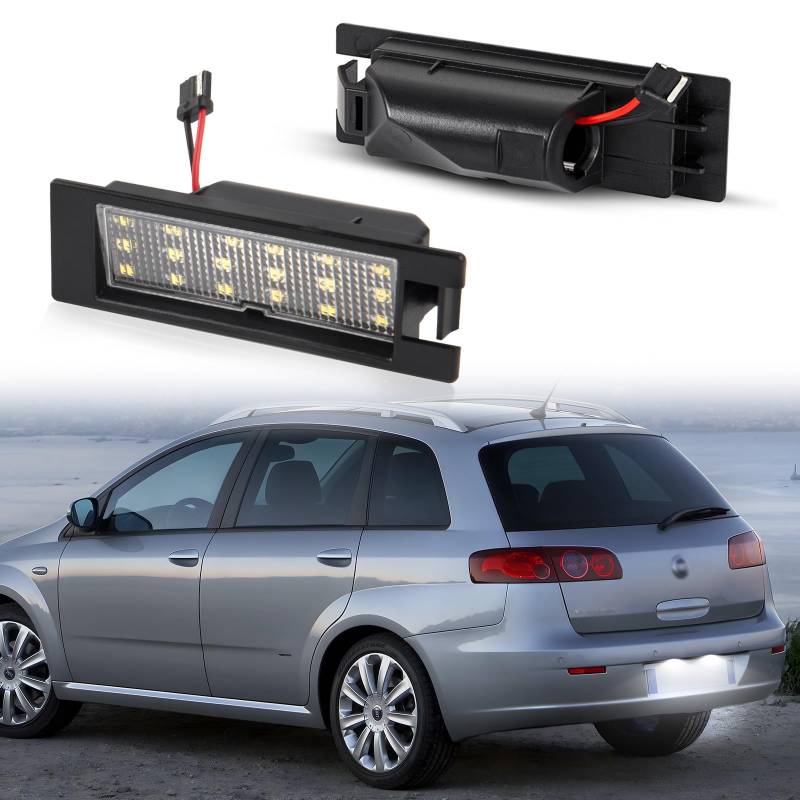 POPMOTORZ LED Kennzeichenbeleuchtung, 2 Stücke LED Nummernschildbeleuchtung mit CanBus Fehlerfrei 2835 SMD für F-iat Croma 2005-2011 von POPMOTORZ