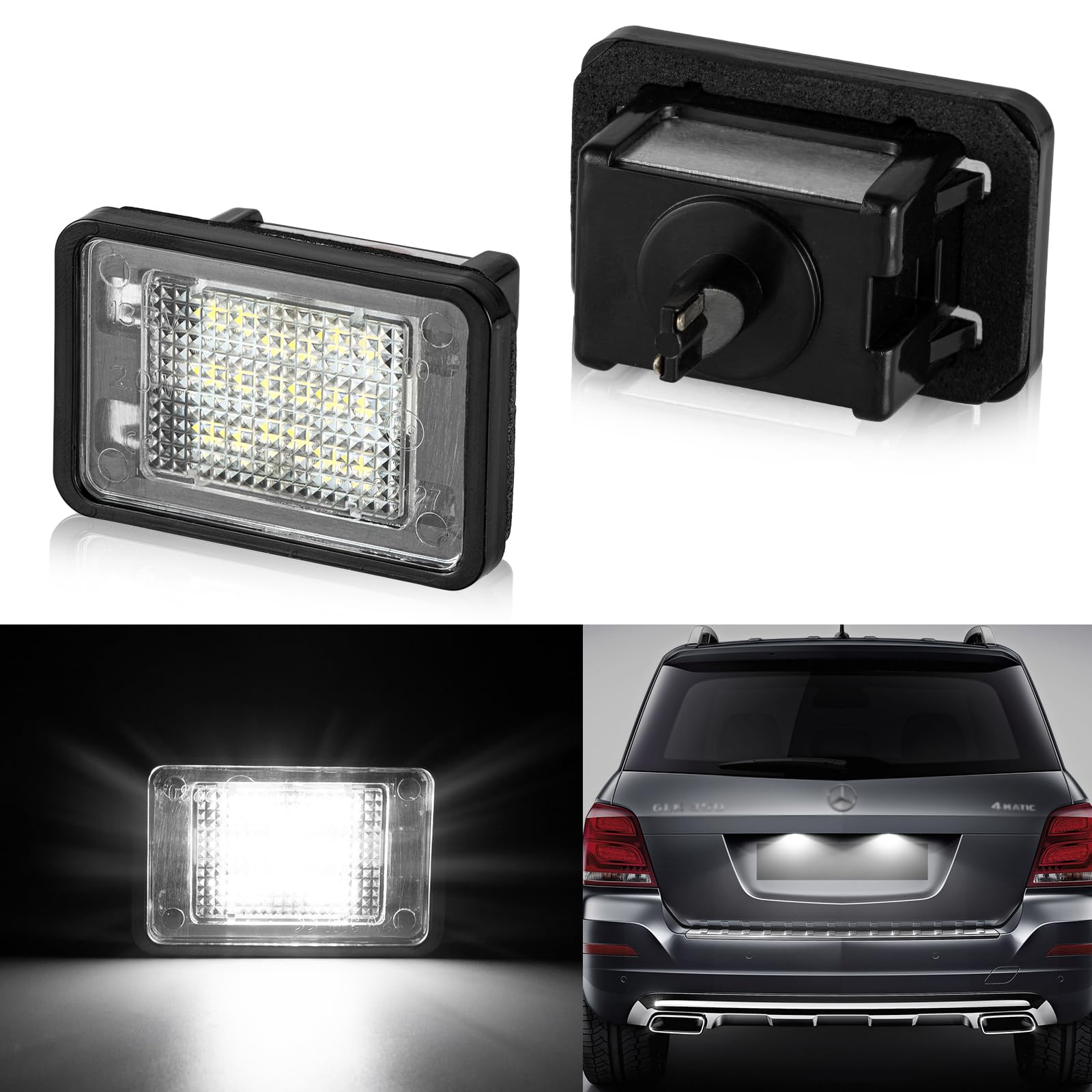 POPMOTORZ LED Kennzeichenbeleuchtung, LED Nummernschildbeleuchtung mit Canbus Fehlerfrei 2835 SMD für Mercede-s Benz GLK-CLASS X204 2007-2013, 2 Stück POPMOTORZ LED Kennzeichenbeleuchtung, LED Nummernschildbeleuchtung mit Canbus Fehlerfrei 2835 SMD für Mercede-s Benz GLK-CLASS X204 2007-2013, 2 Stück von POPMOTORZ
