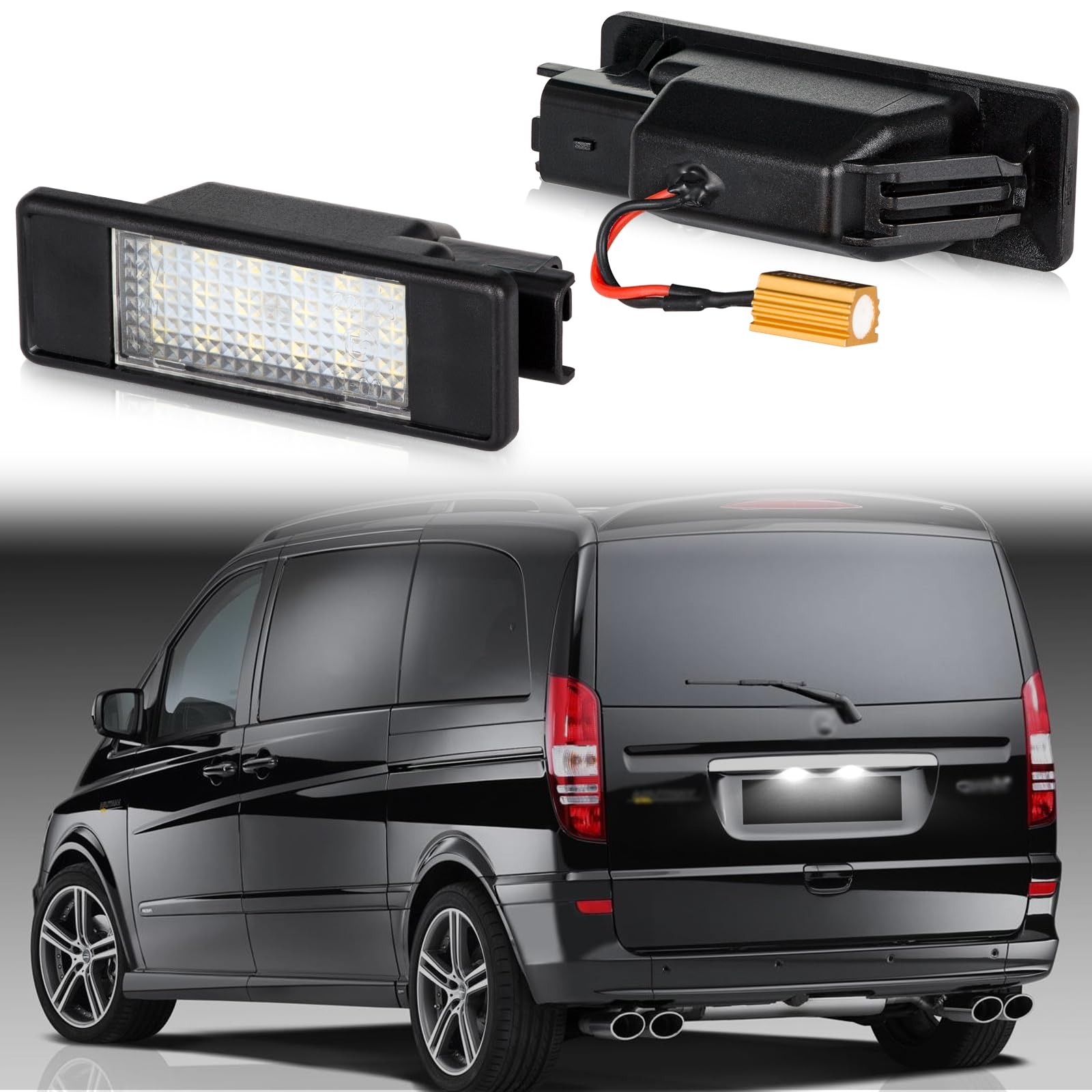 POPMOTORZ LED Kennzeichenbeleuchtung, LED Nummernschildbeleuchtung mit Canbus Fehlerfrei für Mercedes-Benz Viano W639 Vito Bus W639 Vito/Mixto Kasten W639 Sprinter W906, 2 Stück POPMOTORZ LED Kennzeichenbeleuchtung, LED Nummernschildbeleuchtung mit Canbus Fehlerfrei für Mercedes-Benz Viano W639 Vito Bus W639 Vito/Mixto Kasten W639 Sprinter W906, 2 Stück von POPMOTORZ