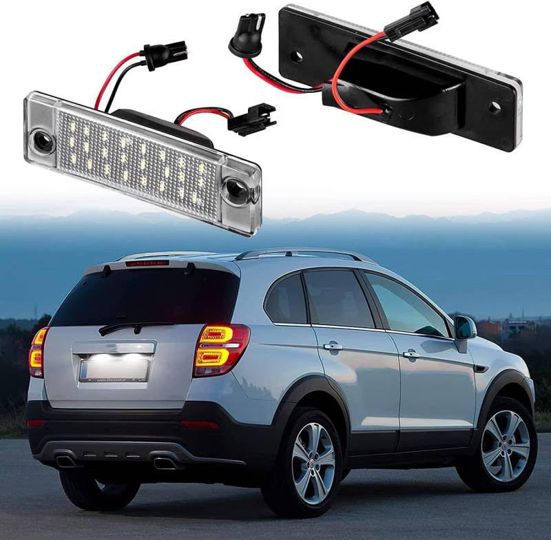 POPMOTORZ LED Kennzeichenbeleuchtung, 2 Stück LED Nummernschildbeleuchtung Lampe 2835 SMD mit CanBus Fehlerfrei für Opel Antara 2006-2017 C-hevrolet Captiva 2006- von POPMOTORZ