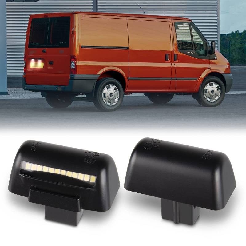 POPMOTORZ LED Kennzeichenbeleuchtung Kompatibel mit FORD TRANSIT MK5 MK6 MK7 1985-2014 Nummernschildbeleuchtung 3014 SMD mit CanBus Fehlerfrei Weiß Einfache Installation, 2 Stücke von POPMOTORZ