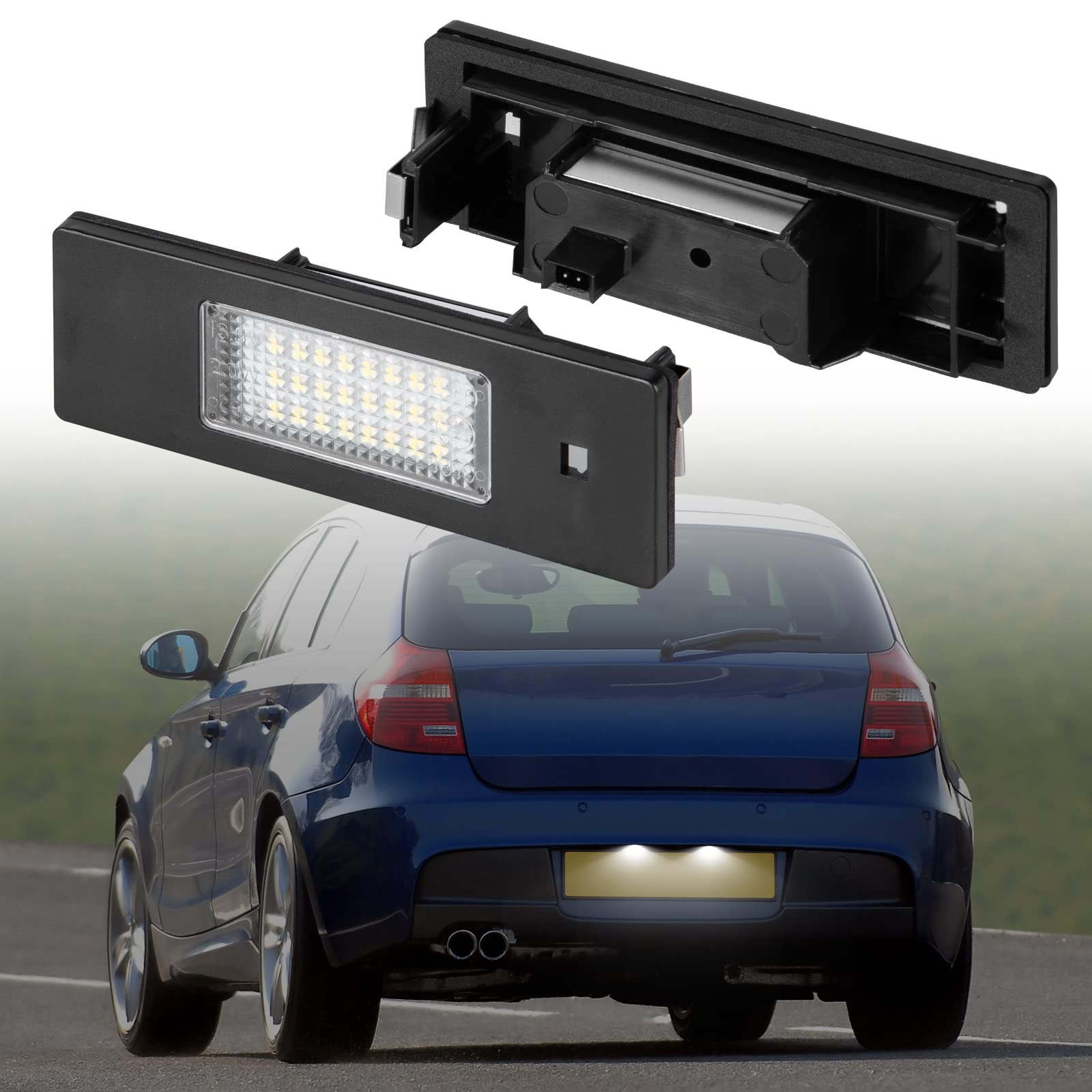 POPMOTORZ LED Kennzeichenbeleuchtung für E81/E87/E87N/E89/E63/E64/E87LCI/E63LCI/E46LCI/F20/F12/F13, Kennzeichen mit CAN-Bus, Nummernschildbeleuchtung LED, 2 Stücke von POPMOTORZ