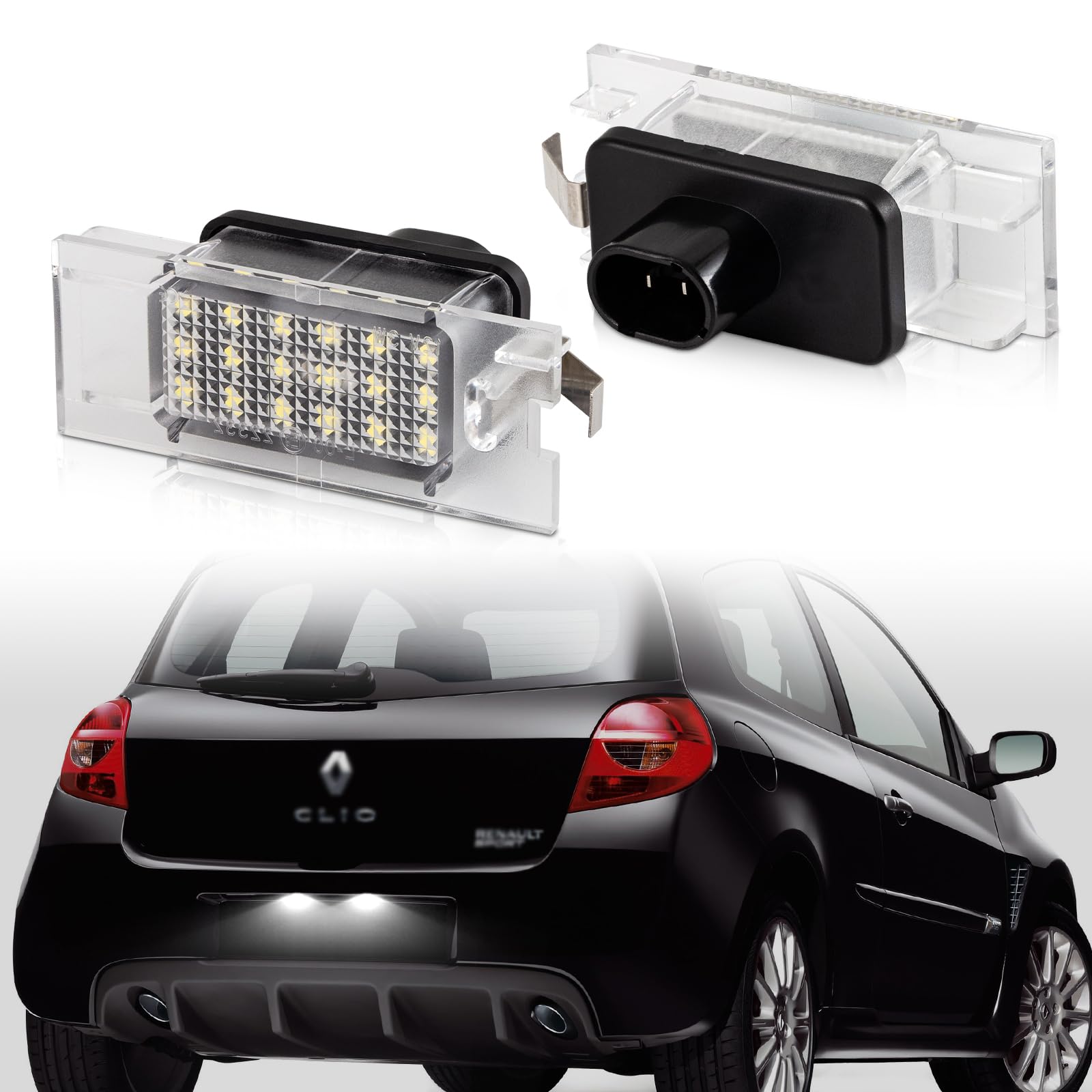 POPMOTORZ LED Kennzeichenbeleuchtung für R-enault Clio 3 2006-2007 Megane 2 2001-2007, LED Nummernschildbeleuchtung mit CanBus Fehlerfrei 2835 SMD Weiß, 2 Stücke POPMOTORZ LED Kennzeichenbeleuchtung für R-enault Clio 3 2006-2007 Megane 2 2001-2007, LED Nummernschildbeleuchtung mit CanBus Fehlerfrei 2835 SMD Weiß, 2 Stücke von POPMOTORZ