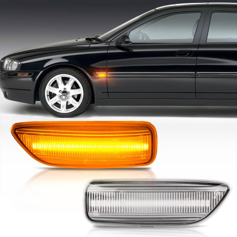 POPMOTORZ LED Seitenblinker Blinker für S60 S80 V70 II XC90 XC70 mit Canbus Fehlerfrei 2835 SMD, 2 Stück von POPMOTORZ
