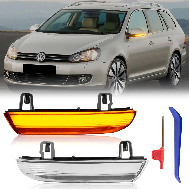 POPMOTORZ LED Spiegelblinker Blinker für VW Golf 5 GTI MK5 EOS J-etta MK5 Passat B5.5/B6 Shara-n Superb B5 mit Canbus Fehlerfrei 2835 SMD, 2 Stück von POPMOTORZ