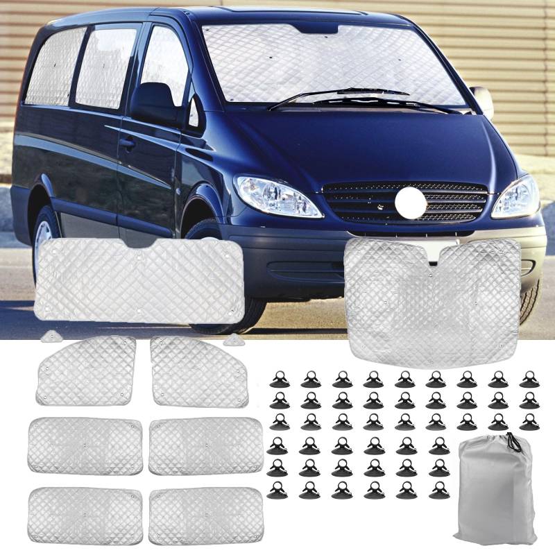 POPUBBY Sonnenschutz Frontscheibe Auto für M-ercedes V-Klasse III W447（LWB） 2014-2024, 10 STK Car Windscreen Sun Shade UV-Proof Sonnenschutz Auto Frontscheibe Schnee Frontscheibenabdeckung von POPUBBY