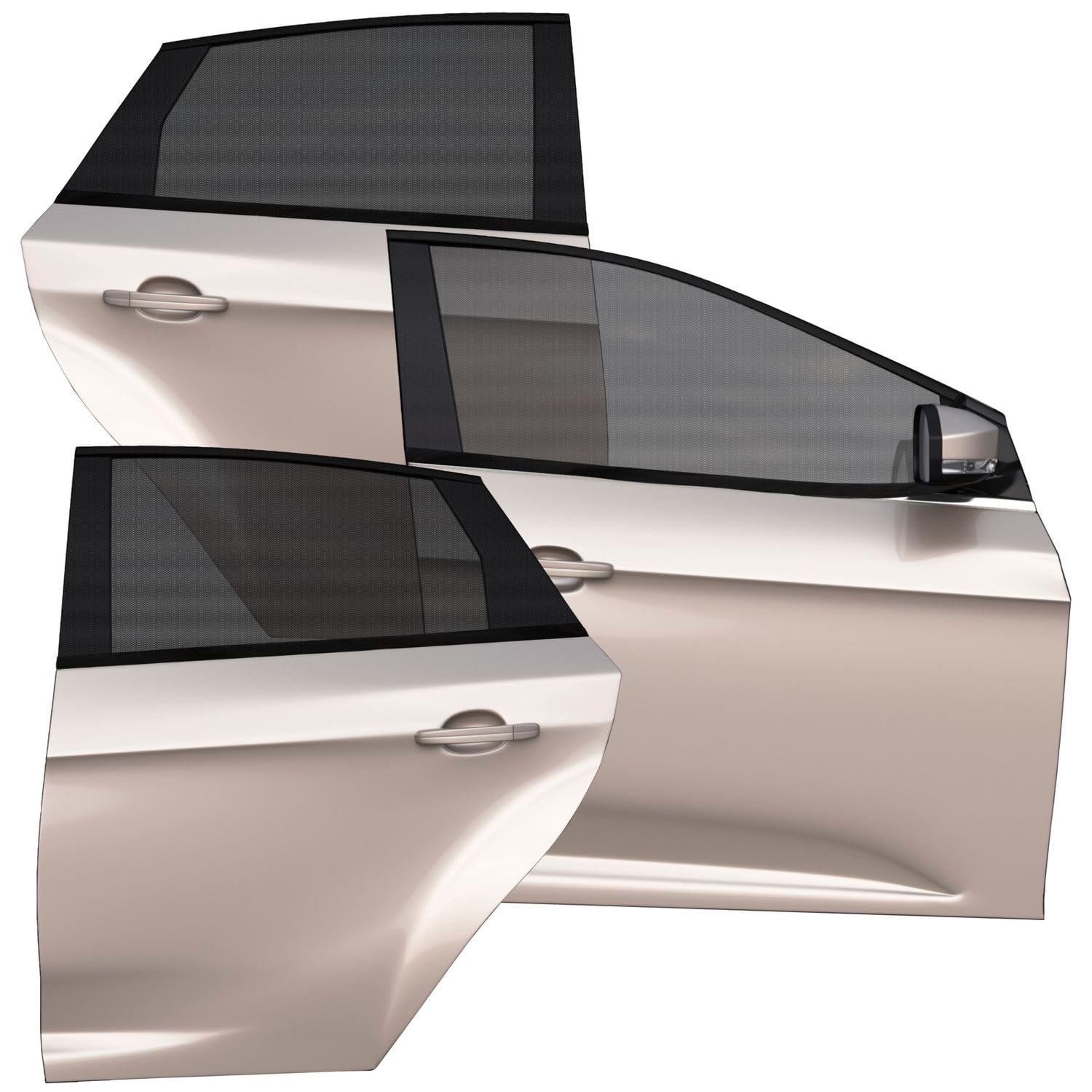3-teiliges Auto-Sonnenschutz-Set mit UV-Schutz für Kinder und Babys (1 Stück Fenster vorne und 2 Rückteile) | Auto-Sonnenschutz in 2 Dichten für den Fahrer von POPYS