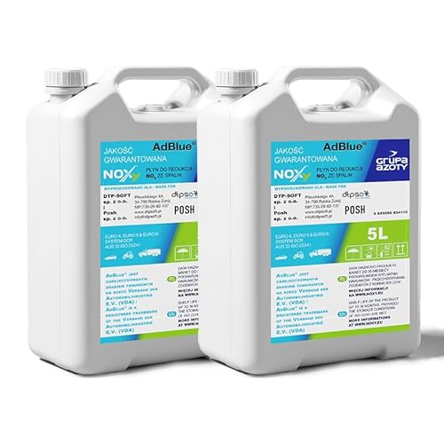 POSH AdBlue 10L (2X 5L) Harnstofflösung 32,5% für Dieselfahrzeuge Reduziert Emissionen Für SCR-Systeme ISO 22241 Made in EU von POSH