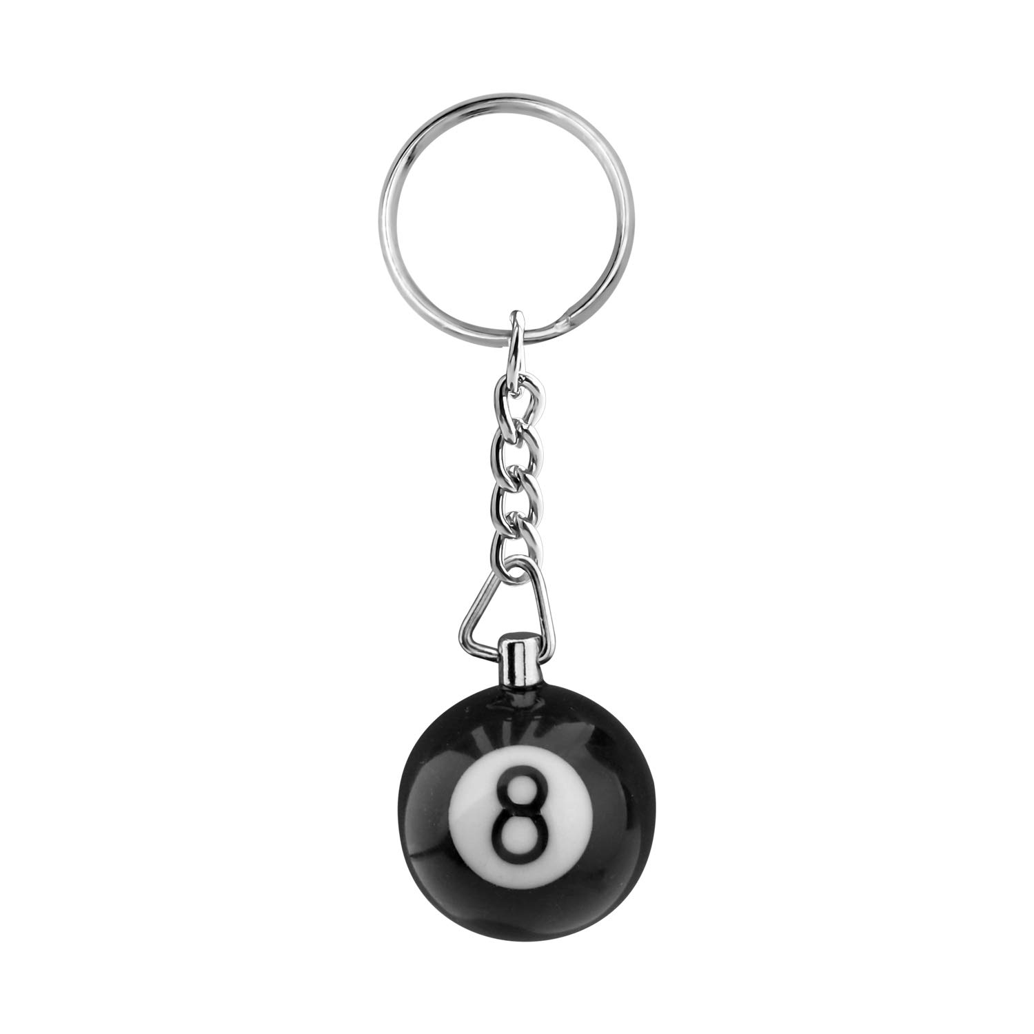 POTIY Billardkugel-Schlüsselanhänger, Poolspieler, Geschenk, Poolball, Glücksbringer, 8 Kugeln, Schlüsselanhänger, Geschenk für Billard-Liebhaber, Schwarz, Einheitsgröße POTIY Billardkugel-Schlüsselanhänger, Poolspieler, Geschenk, Poolball, Glücksbringer, 8 Kugeln, Schlüsselanhänger, Geschenk für Billard-Liebhaber, Schwarz, Einheitsgröße von POTIY