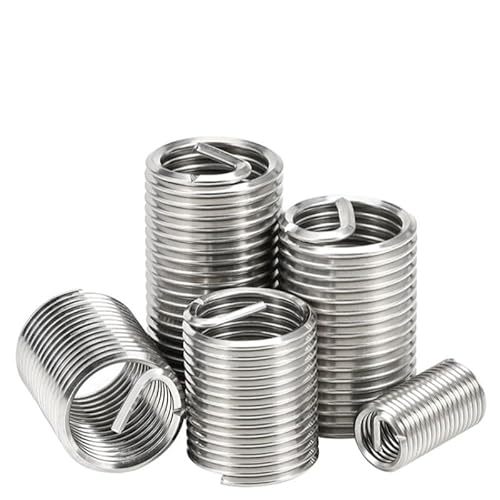 304 Edelstahlgewinde Helicoil-Einsatzschraube Buchse M1.6~M24 1D-3D Befestigungsgewindeeinsatz-Kit Hardware-Gewindereparaturwerkzeug (Größe: M22x2.5x2D-2pcs)(M6x1.0x2.5D 50pcs) von POTUBI