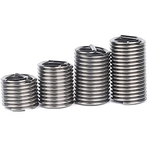 Helicoil-Reparatureinsätze M1.6 M2 M2.5 M3 M4 M5 M6 M7 M8 M10 M12 Edelstahldraht-Gewindeeinsatzhülsenbuchse (Farbe: 2D, Größe: M4 x 0,7 (50 Stück))(2.5D,M2X0.4(20pcs)) von POTUBI