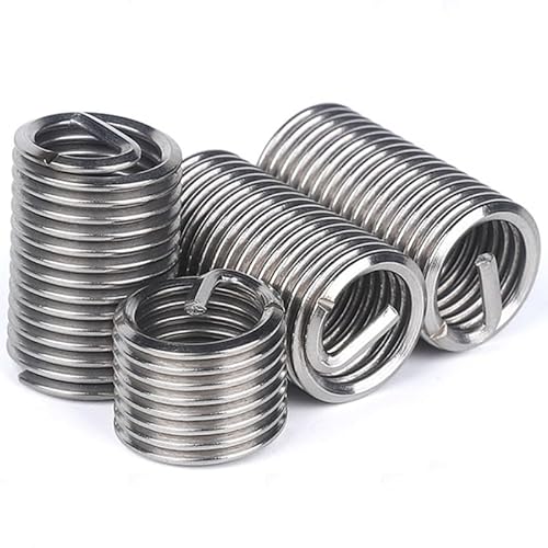 M6 x 1,0 Helicoil-Gewindeeinsatz, Gewindereparaturdrahteinsatz aus Edelstahl 304 (Größe: M6x1.0x2D-60 Stück)(M6x1.0x2.5D 100pcs) von POTUBI