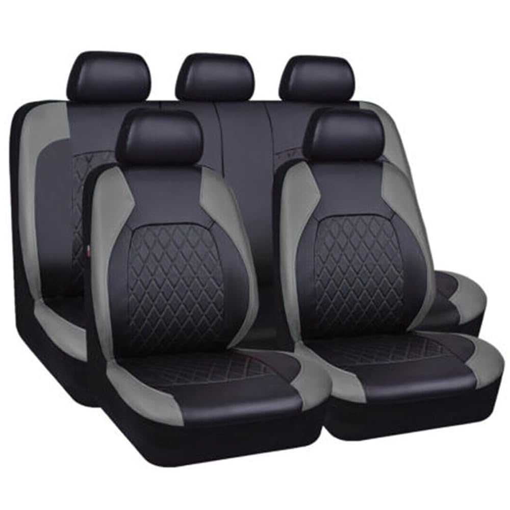 POWEC 9 PCS Auto Schonbezug Set, für Citroen C3 aircross 2017-2023 Leder Autositzbezüge Sitzschoner für Vordersitze und Rücksitze,B von POWEC