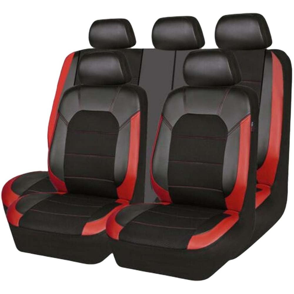 POWEC 9 PCS Auto Schonbezug Set, für Ford Kuga MK2 2012 2013 2014-2019 Leder Autositzbezüge Sitzschoner für Vordersitze und Rücksitze,D von POWEC