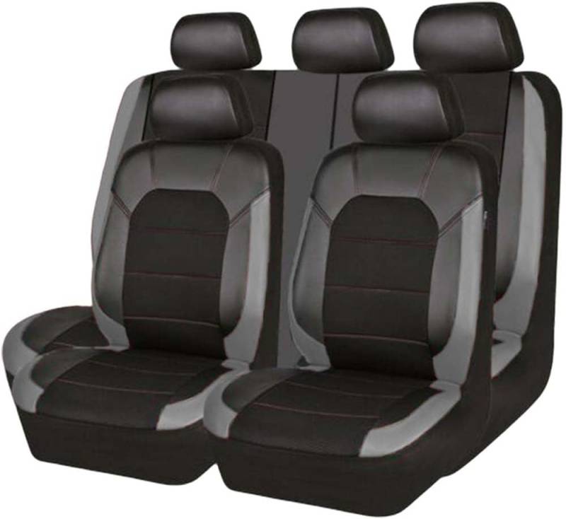 POWEC 9 PCS Auto Schonbezug Set, für Renault Kadjar 2015 2016 2017 2018 2019 2020 2021 2022 2023 Leder Autositzbezüge Sitzschoner für Vordersitze und Rücksitze,A von POWEC