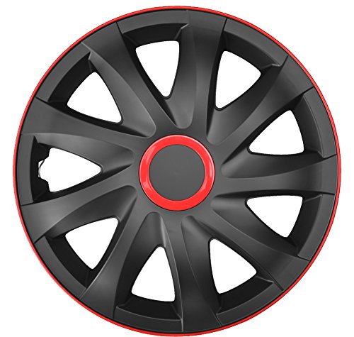 4-er Set Radkappen Radzierblenden Kando Race 13 Zoll 13'' schwarz rot black red von PP