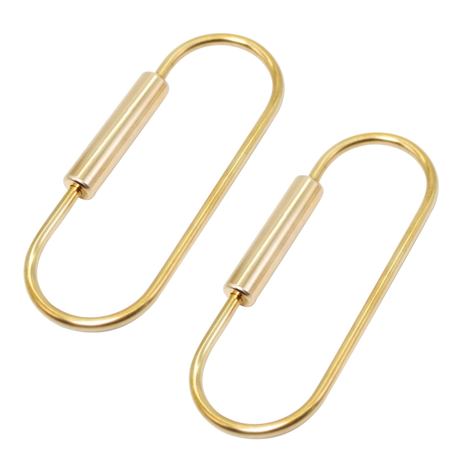 PPfish Schlüsselanhänger mit Schraubverschluss aus robustem Messing, einfacher Stil, Auto-Schlüsselanhänger für Männer und Frauen, Goldfarben, Large von PPFISH EDC