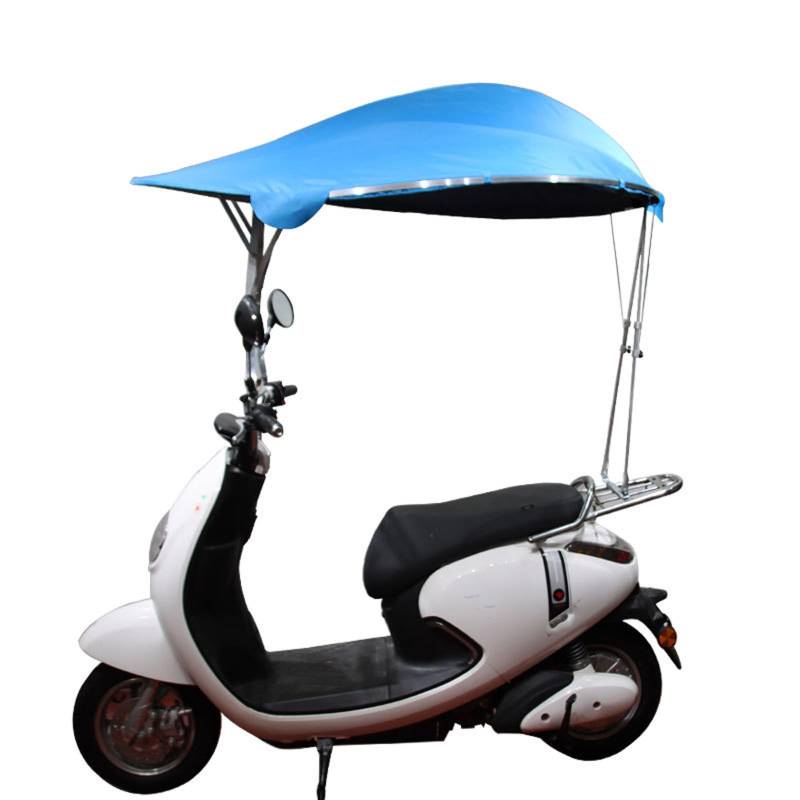 Regenschutz Für Roller – Doppellagiges Schirmtuch, Mehr Sonnenschutz Vor Regen, 360-Grad-Drehfront, Universeller Sonnenschutz Für Elektromotorräder,Blue von PPLDABNK