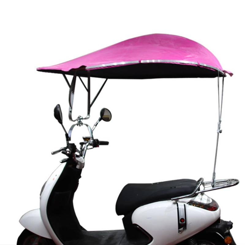 Regenschutz Für Roller – Doppellagiges Schirmtuch, Mehr Sonnenschutz Vor Regen, 360-Grad-Drehfront, Universeller Sonnenschutz Für Elektromotorräder,Pink von PPLDABNK