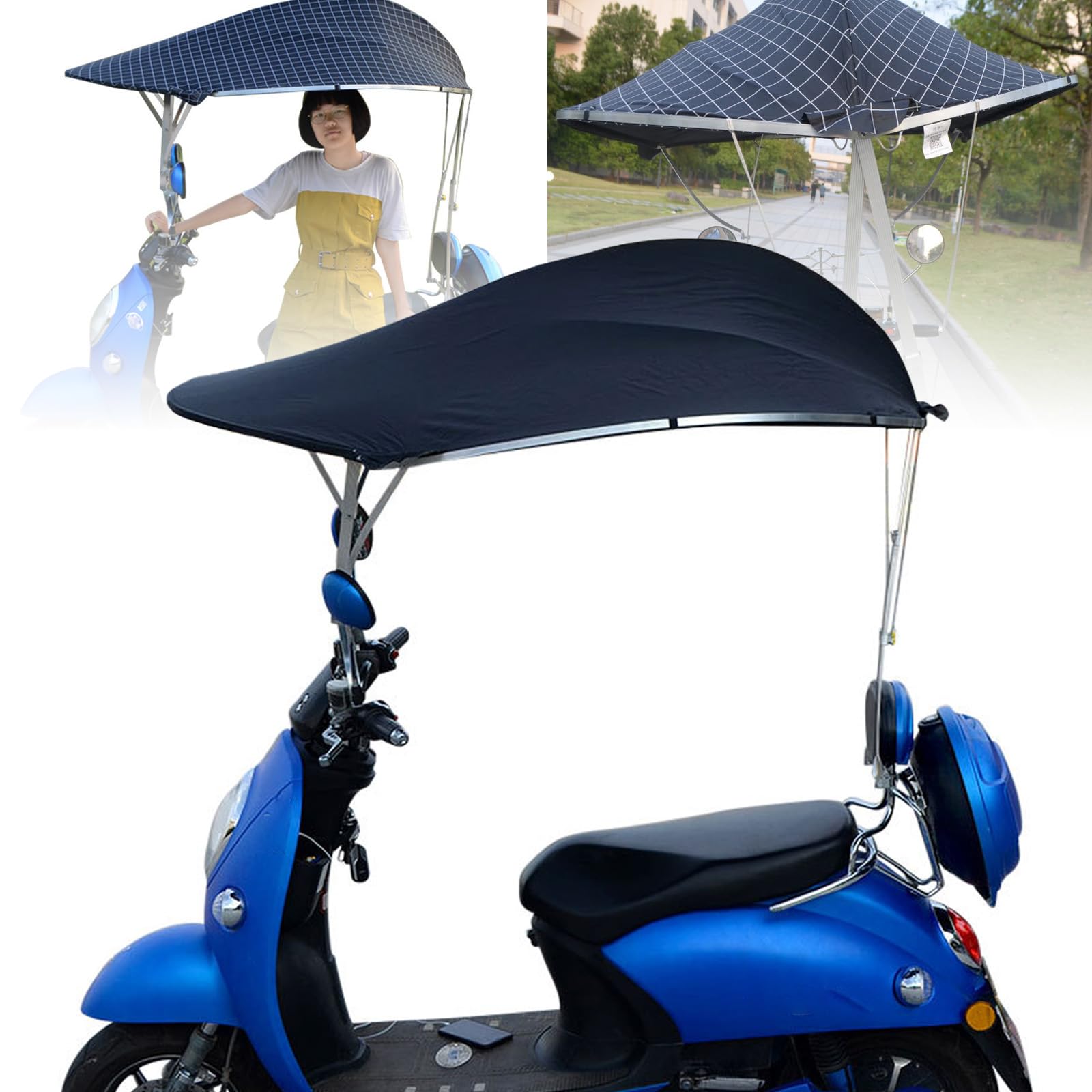 Universelle Regenabdeckung Für Motorroller – Doppellagiges Schirmtuch, Maximaler Sonnenschutz Und Regenschutz | 360-Grad-Drehung Der Vorderseite des Autos, Universelles Elektromotorrad,Black Universelle Regenabdeckung Für Motorroller – Doppellagiges Schirmtuch, Maximaler Sonnenschutz Und Regenschutz | 360-Grad-Drehung Der Vorderseite des Autos, Universelles Elektromotorrad,Black von PPLDABNK