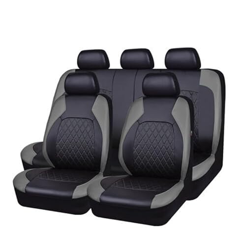 9 PCS Sitzbezüge Auto Leder Komplettset für VW Polo 2019-2021,Auto Schonbezug Autositzbezüge Vordersitze und Rücksitze Sitzschoner,A-Grey von PPTC