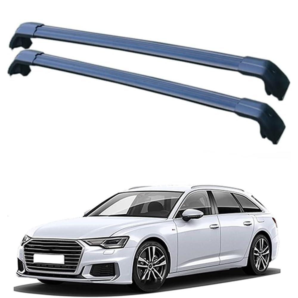 Dachträger Gepäckträger für Audi A6 Avant (C8, 4A5) 2018-2023,Aluminium Relingträger Dachgepäckträger Querträger Dachfahrradträger,B/Black von PPTC