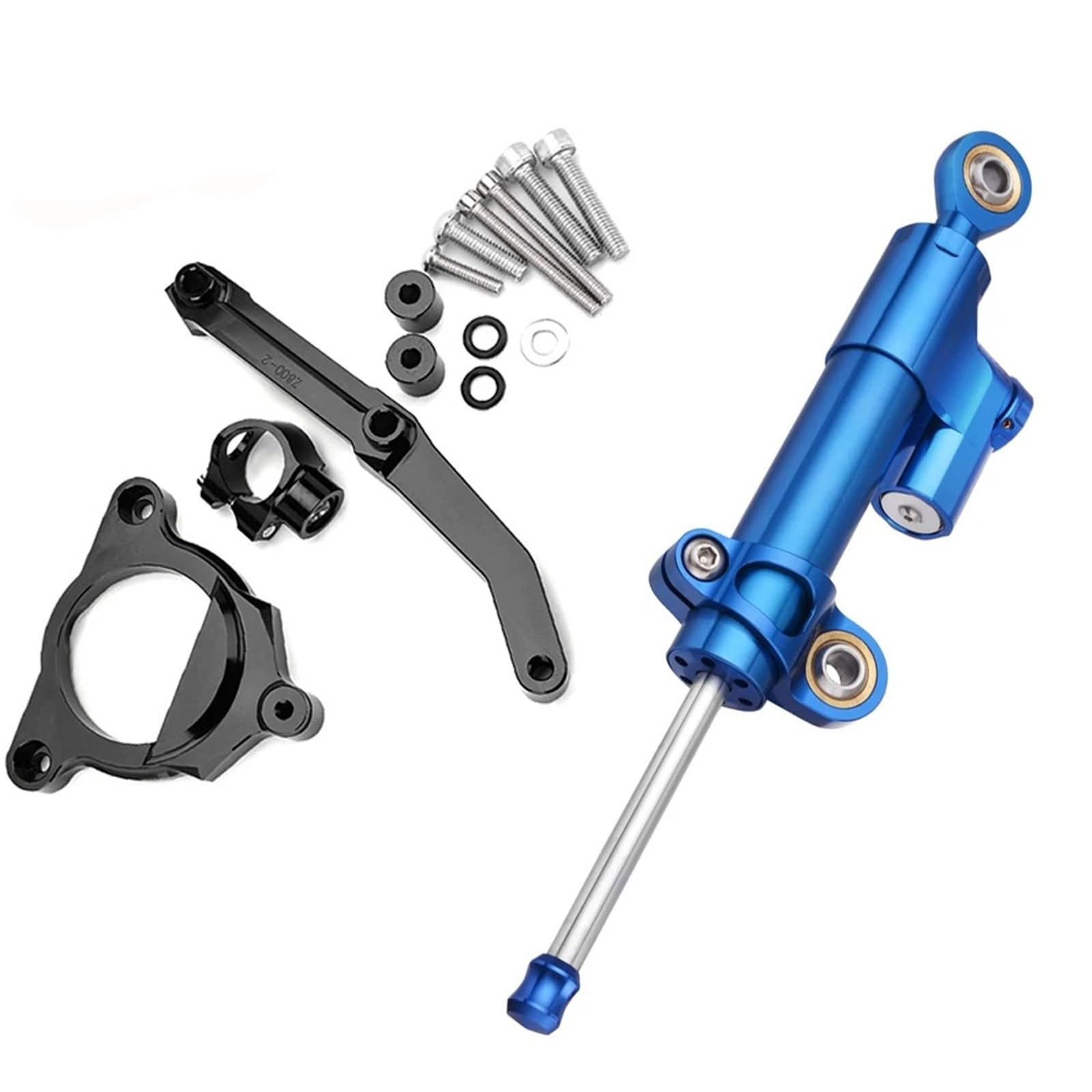 PPWIALL Motorrad Lenkungs DäMpfer Dämpfer Lenkung Für Kawasaki Für Z800 2013 2014 2015 2016 Motorrad Stabilisieren Sicherheit Control Mit Montage Halterung Motorrad Stoßdämpfer(Blue) von PPWIALL