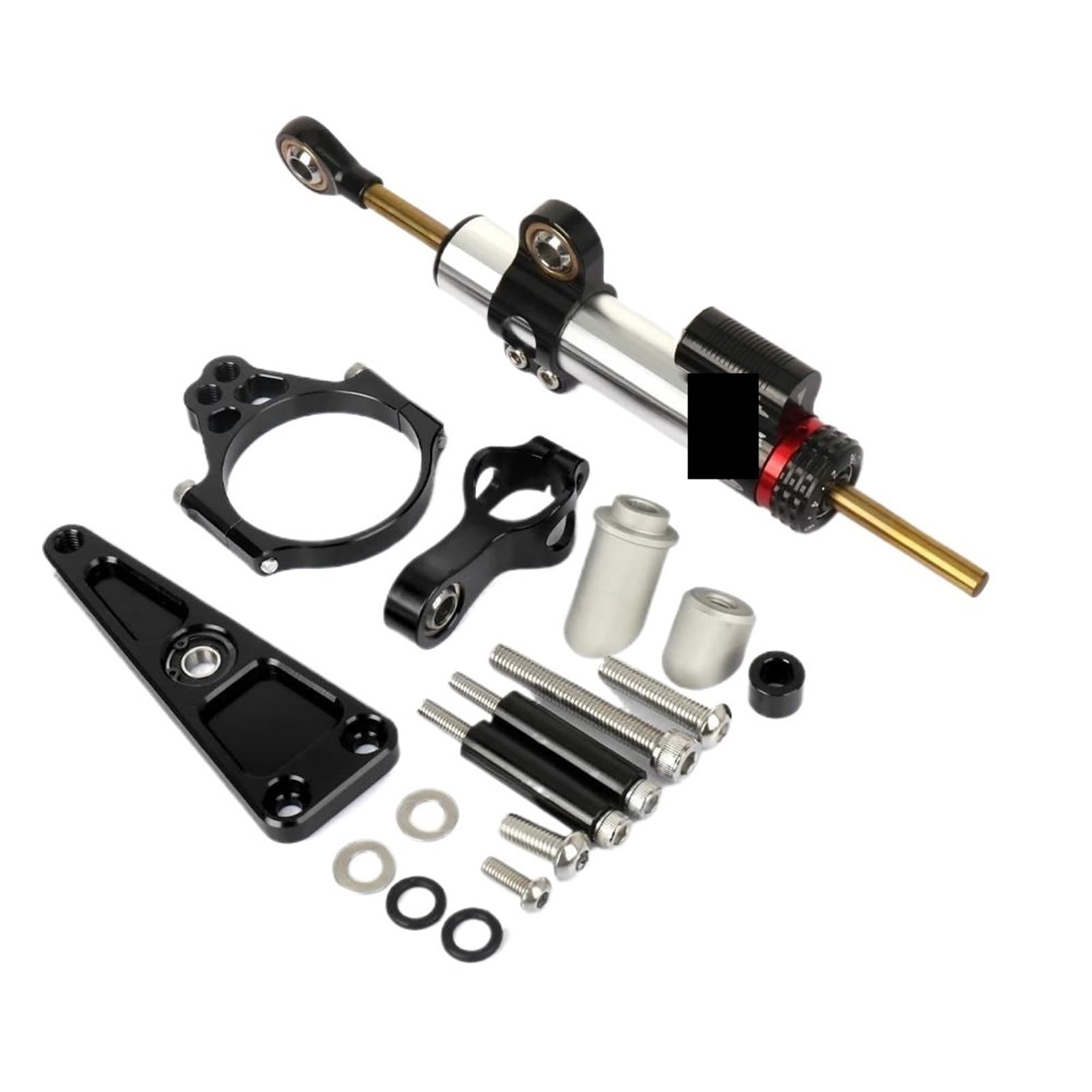 PPWIALL Motorrad Lenkungs DäMpfer Motorrad CNC Einstellbare Lenkungsdämpfer Stabilisator Halterung Montage Motorrad Stoßdämpfer Dämpfer Für X-ADV750 2017- Für NSS750 2021-(Black-E) von PPWIALL