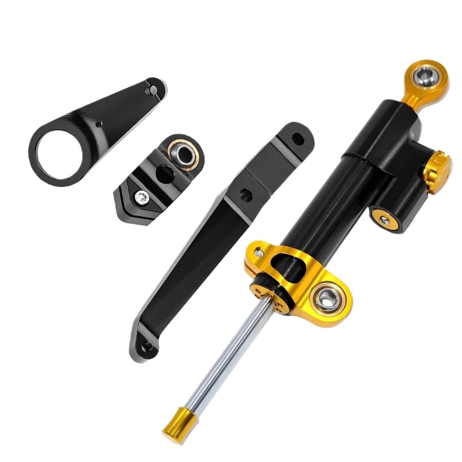 PPWIALL Motorrad Lenkungs DäMpfer Motorrad-Lenkdämpfer, Stabilisierende Sicherheitskontrolle Mit Montagehalterung, Motorrad-Stoßdämpfer Für CBR954RR 2002(Black-B) von PPWIALL