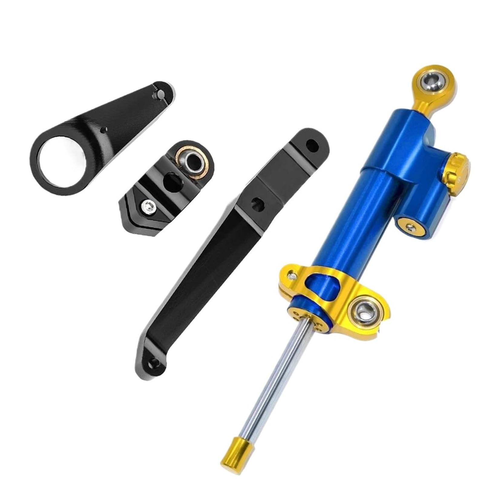 PPWIALL Motorrad Lenkungs DäMpfer Motorrad-Lenkdämpfer, Stabilisierende Sicherheitskontrolle Mit Montagehalterung, Motorrad-Stoßdämpfer Für CBR954RR 2002(Blue -B) von PPWIALL