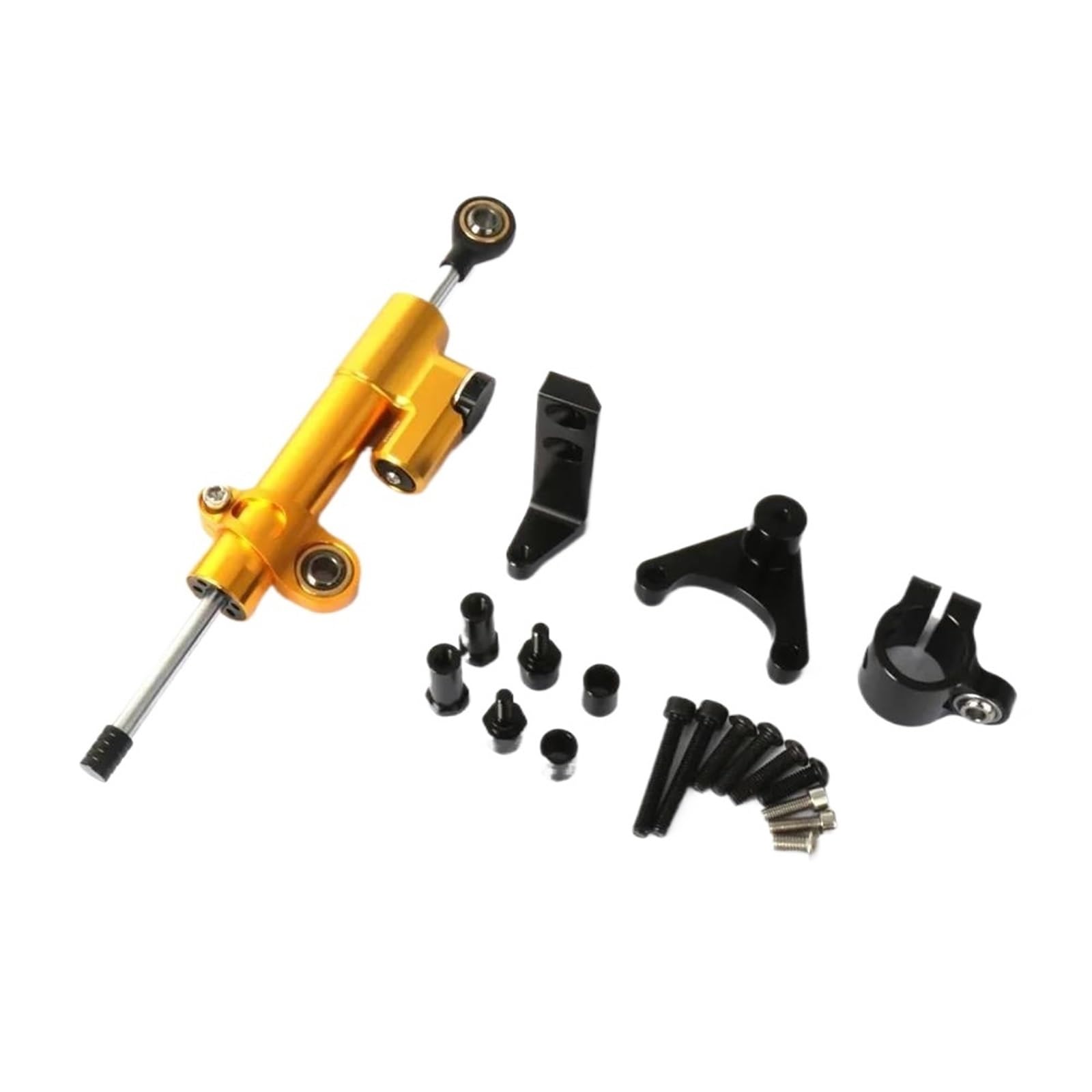 PPWIALL Motorrad Lenkungs DäMpfer Motorradzubehör CNC-Richtungslenkungsdämpfer-Stabilisatorhalterung Einstellbarer Motorrad-Stoßdämpfer Für Ducati Für Hypermotard 950 SP(Black-A) von PPWIALL
