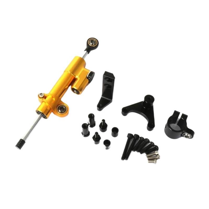 PPWIALL Motorrad Lenkungs DäMpfer Motorradzubehör CNC-Richtungslenkungsdämpfer-Stabilisatorhalterung Einstellbarer Motorrad-Stoßdämpfer Für Ducati Für Hypermotard 950 SP(Black-A) von PPWIALL