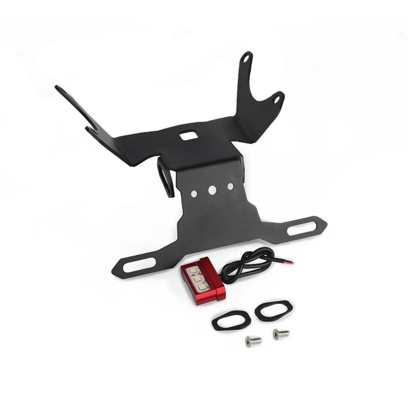 PQAIECXD Motorrad-kennzeichenhalter Kompatibel Mit CB650R Für CBR650R 2021 2022 2023 2024 Motorrad-Heckschürze, Kotflügel, Heckhalterung, Kennzeichenrahmenhalter(Red Light no Logo) von PQAIECXD