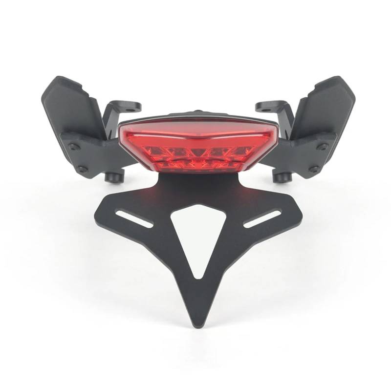PQAIECXD Motorrad-kennzeichenhalter Kompatibel Mit Ducati Für Diavel Für 1260 2019–2022 Motorrad Hinten Short Tail Stock Kennzeichenhalter Reitstock Halterung Mit Licht(Red LED) von PQAIECXD