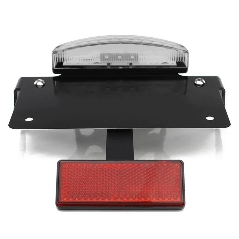 PQAIECXD Motorrad-kennzeichenhalter Kompatibel Mit Für KLX300 Für SM 2024 Motorrad-Hinterkotflügel-Registrierungshalterung Kennzeichenhalter Rahmenschwanz Mit Licht(Clear with Reflector) von PQAIECXD