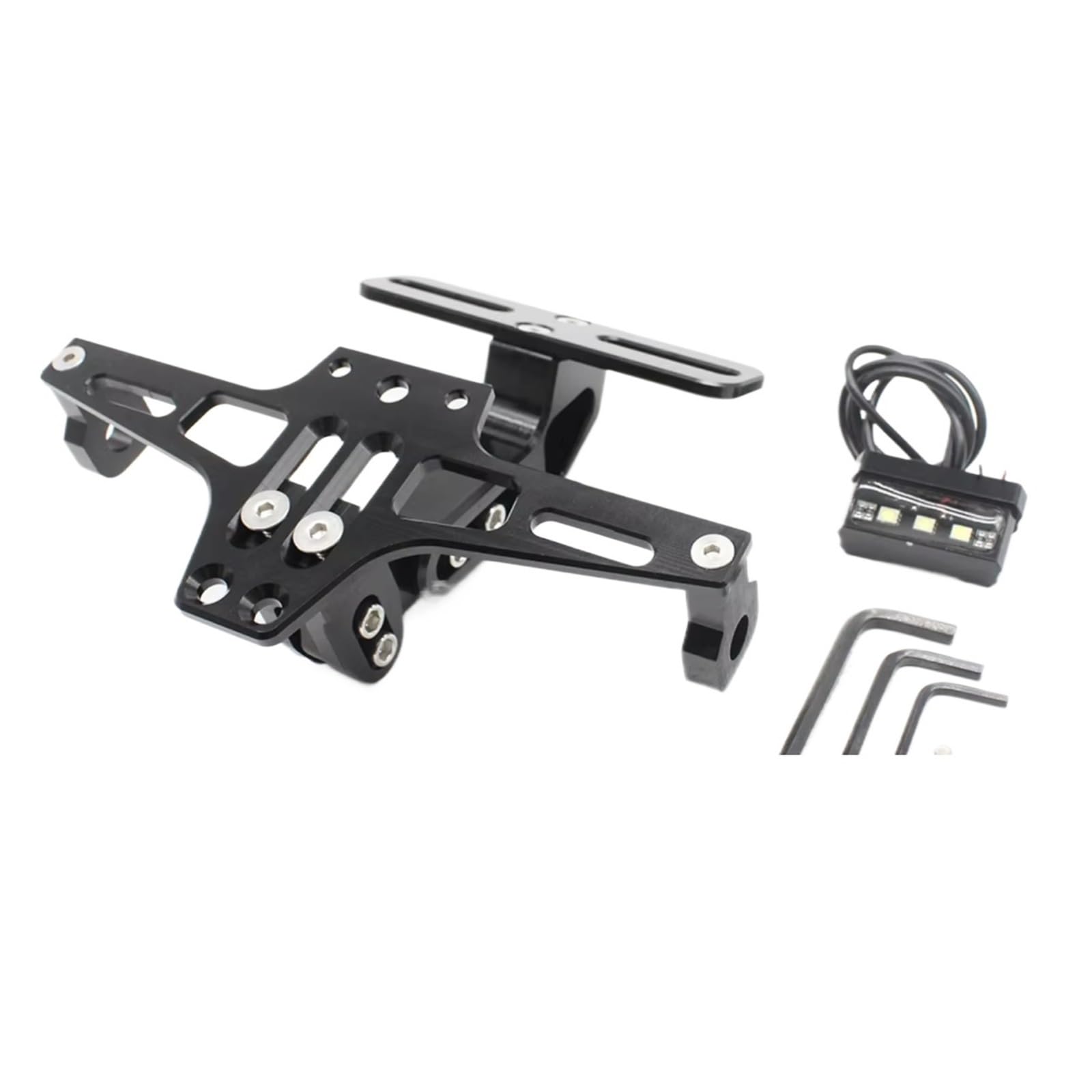 PQAIECXD Motorrad-kennzeichenhalter Kompatibel Mit Für Z750 Für Z800 Für Z900 Für Z1000 Für NINJA400 Motorrad, Einstellbar Für Eliminator-Kennzeichenhalter Hinten(Black) von PQAIECXD