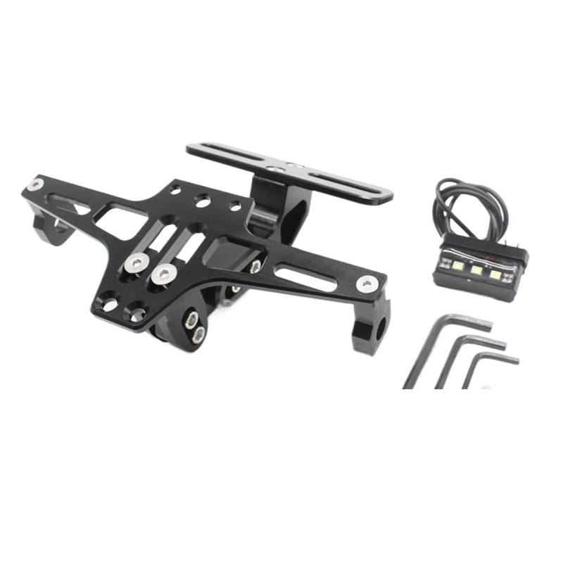 PQAIECXD Motorrad-kennzeichenhalter Kompatibel Mit Für Z750 Für Z800 Für Z900 Für Z1000 Für NINJA400 Motorrad, Einstellbar Für Eliminator-Kennzeichenhalter Hinten(Black) von PQAIECXD