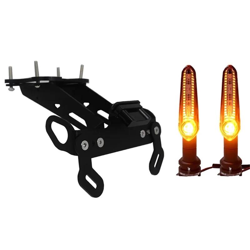 PQAIECXD Motorrad-kennzeichenhalter Kompatibel Mit MT-09 Für SP 2021-2022. Motorrad-Kennzeichenrahmen, Heckreinigung, Kotflügel-Eliminierungs-Kit, Ersatz(with Signal) von PQAIECXD