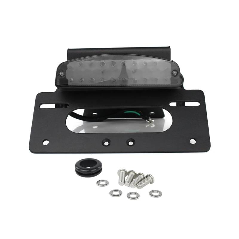 PQAIECXD Motorrad-kennzeichenhalter Kompatibel Mit Suzuki Für GSX-8S 2023-2024 Für GSX-8R 2024 Universal-Motorrad-Kennzeichenhalter Ordentlich Mit Rücklicht(Dark Grey) von PQAIECXD
