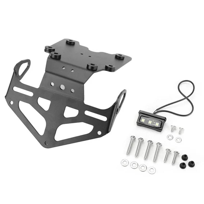 PQAIECXD Motorrad-kennzeichenhalter Kompatibel Mit Tenere Für 700 2019-2023. Universeller Motorrad-Kennzeichenhalter, Heckklappe Mit Lichtersatz(License Plate Holder) von PQAIECXD