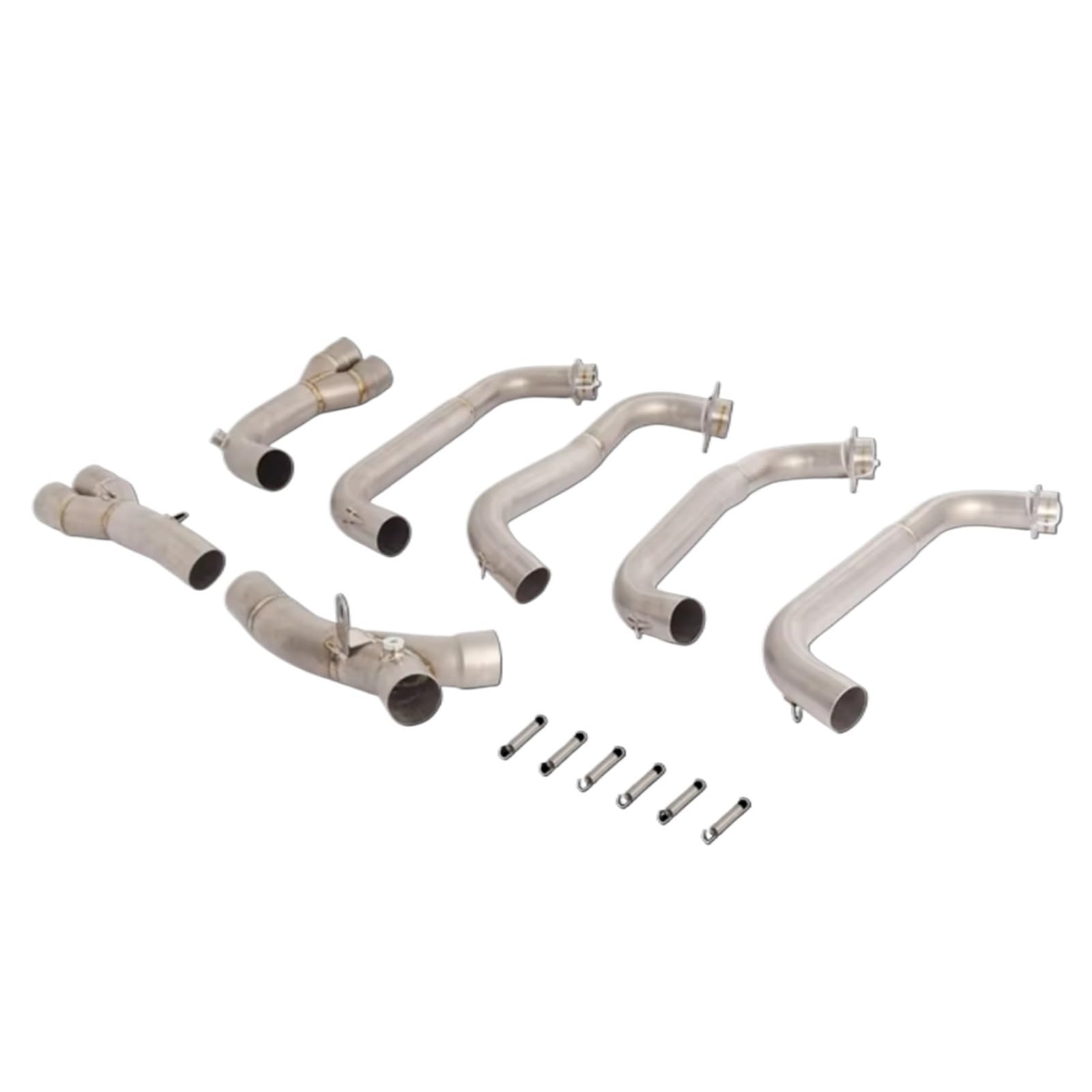 PQAIECXD Motorradauspuff Für CB1000R 2019-2024 Motorrad-Auspuffkrümmer Für Escape Front Middle Link Pipe Connection Schalldämpfer Motorrad-Auspuff-Entlüftungs-Verbindungsrohr(Silver) von PQAIECXD