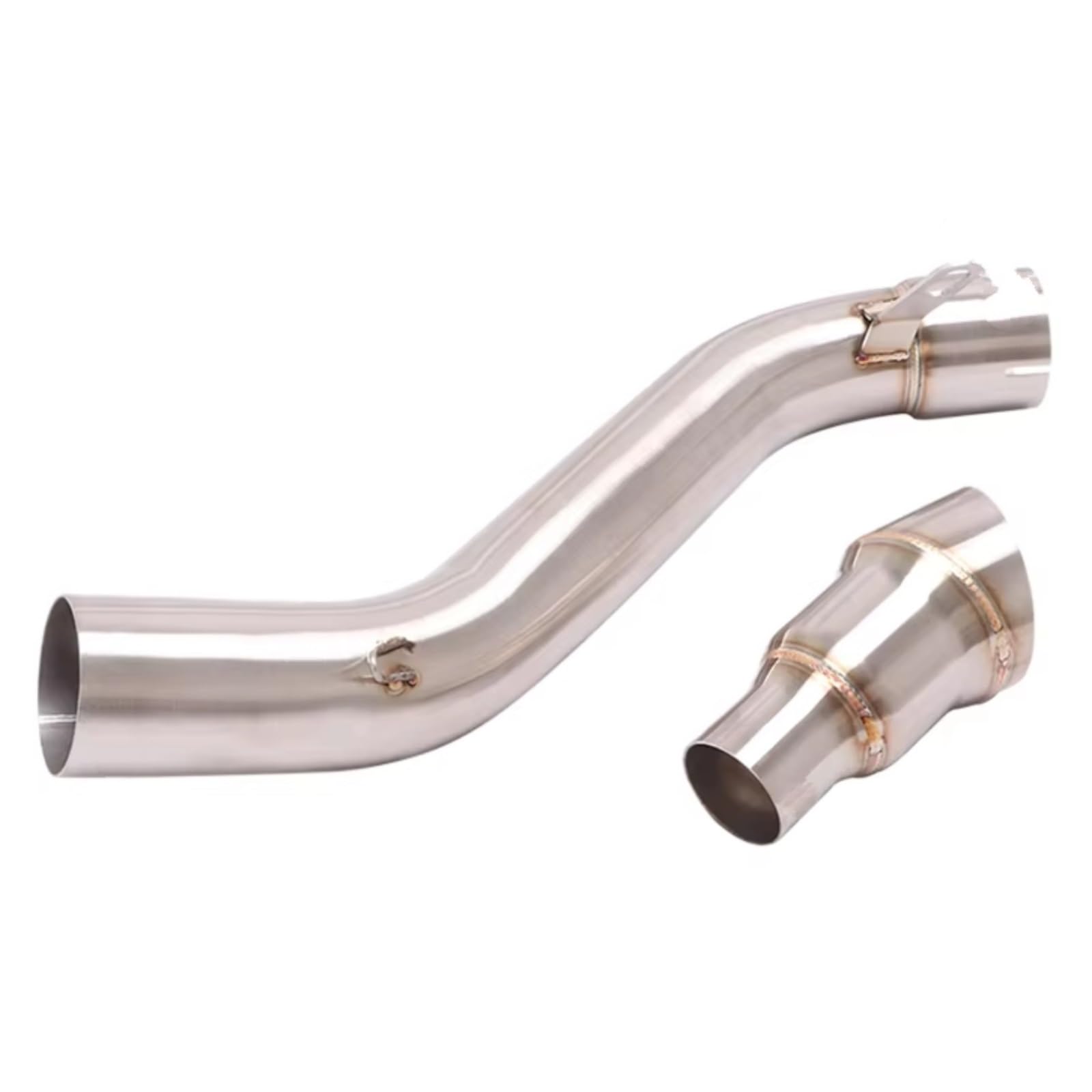 PQAIECXD Motorradauspuff Für CB650F CBR650F 2014-2018 Für CB650R CBR650 2019 2020 2021 2022 Motorradauspuff Modifiziertes Verbindungsrohr Verbinden Von 60 Mm Schalldämpfer Slip On(Silver) von PQAIECXD