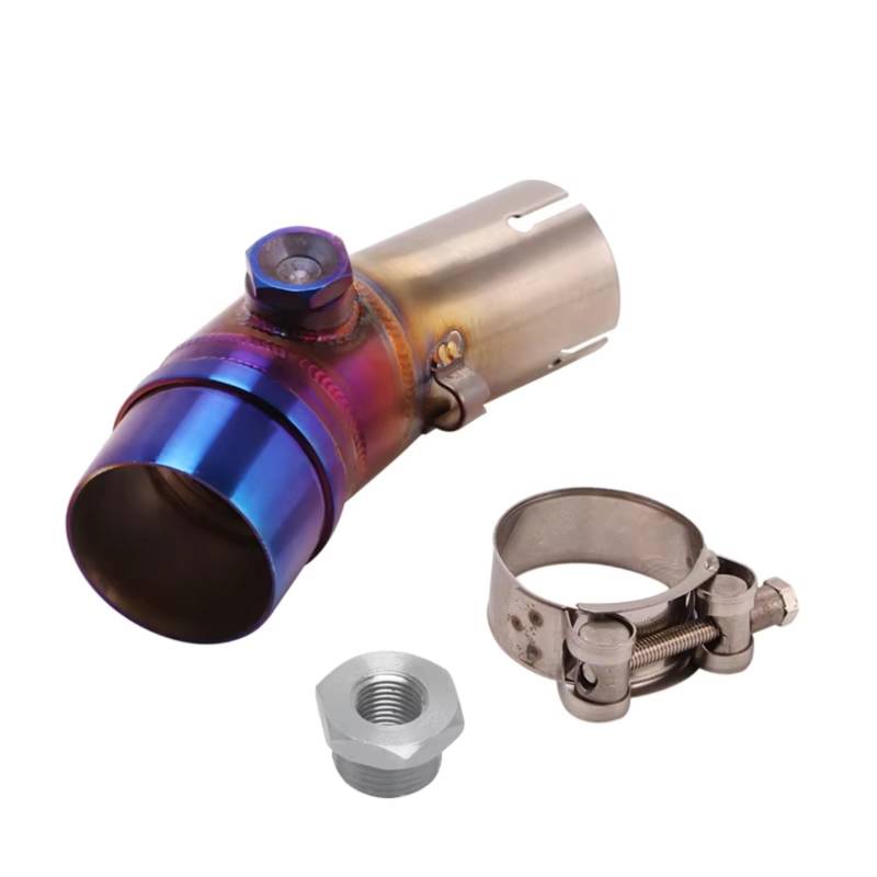 PQAIECXD Motorradauspuff Für ER6N ER6F 2012 2013 2014 2015 2016 Für Z650 Ninja650 2017 2018 2019 2020 Motorradauspuff Für Escape Moto Mid 51MM Schalldämpfer Mittleres Verbindungsrohr(Blue) von PQAIECXD