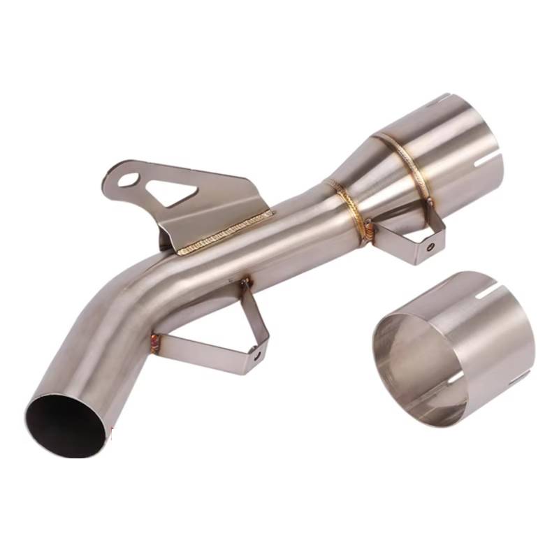 PQAIECXD Motorradauspuff Für Ninja Für Z900 Z900e A2 2017 2018 2019 Motorradauspuff Für Fluchtsysteme Modifizieren Mid Link Pipe Ersetzen Sie Den Katalysator(Silver) von PQAIECXD