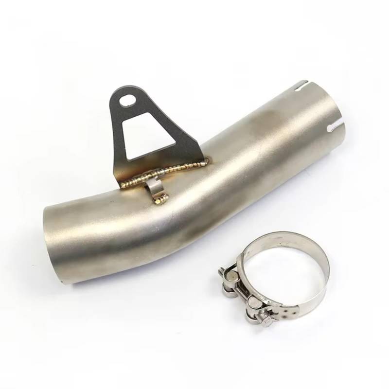 PQAIECXD Motorradauspuff Für S1000RR 2009 2010 2011 2012 2013 2014 2015 2016 Motorrad Modifizierter 60mm Schalldämpfer Edelstahl Auspuff Mittelverbindungsrohr(Silver) von PQAIECXD