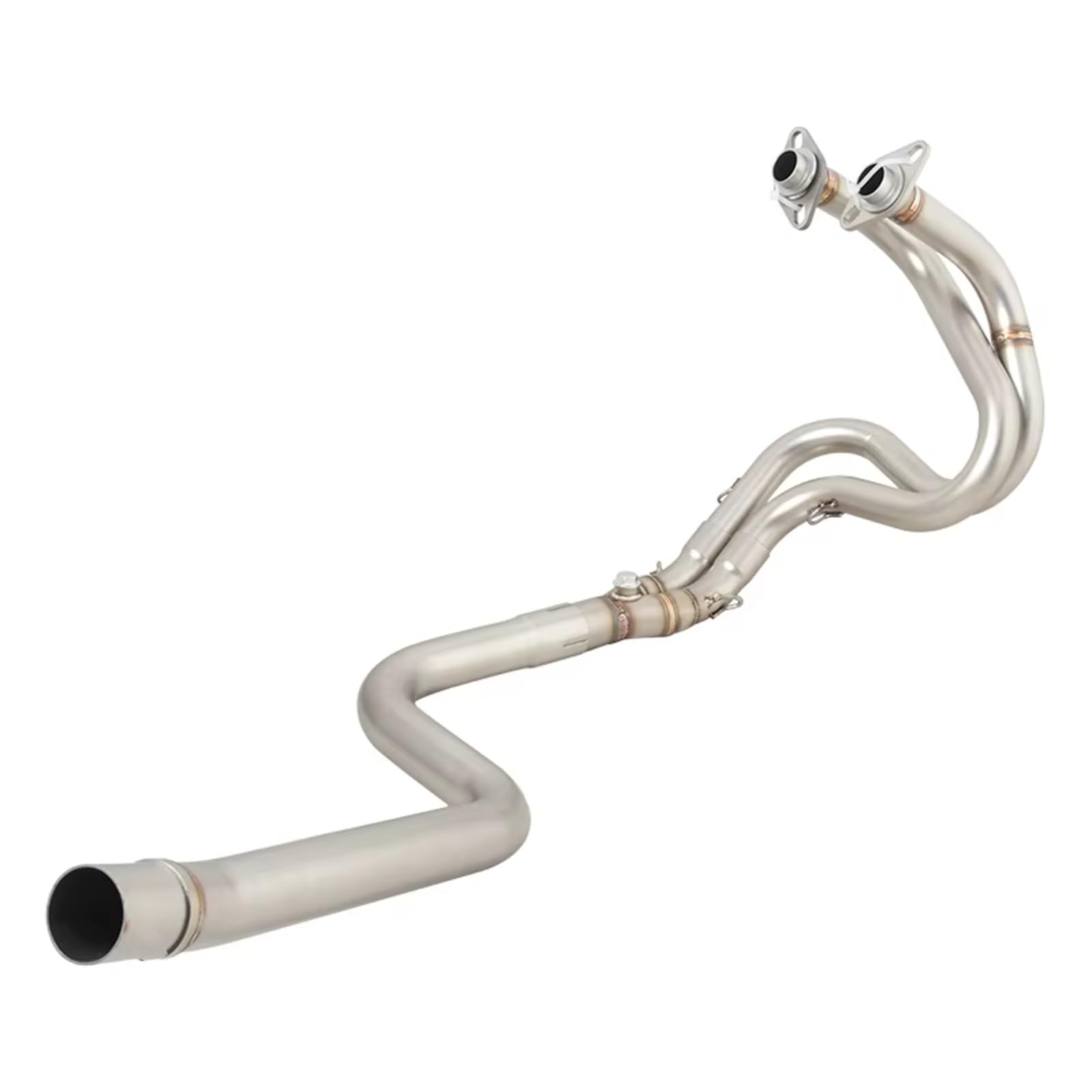 PQAIECXD Motorradauspuff Für X250 X300 2017 2018 2019 2020 2021 2022 2023 Motorradauspuff Für Fluchtsysteme Vorne Mitte Link Rohr Schalldämpfer Motorradauspuffadapter(Silver) von PQAIECXD