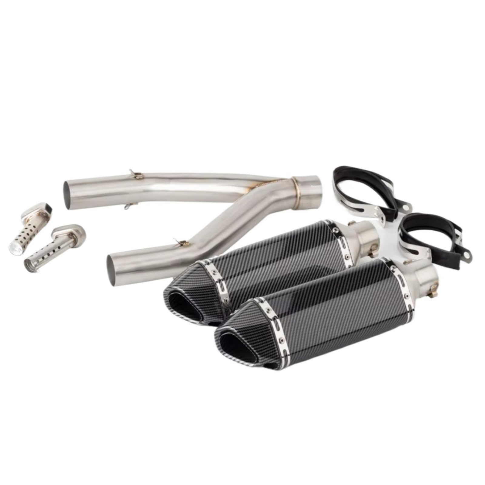 PQAIECXD Motorradauspuff Kompatibel Mit Aprilia Für Dorsoduro 750 2008 2009 2010 2011 2012 2013 2014 2015 2016 Motorrad-Verbindungsrohr-Schalldämpfer-Auspuffrohr Mit DB-Killer(C) von PQAIECXD